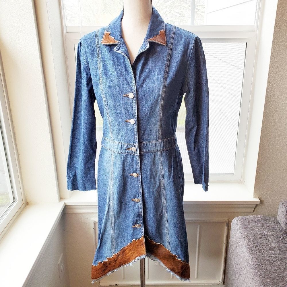 Paris Blues Vintage Western Style Denim Dress | M